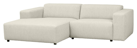 Willard, 3-seater chaise longue left - white