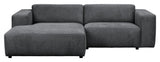 Willard, 3-seater chaise longue left - dark gray