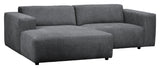 Willard, 3-seater chaise longue left - dark gray