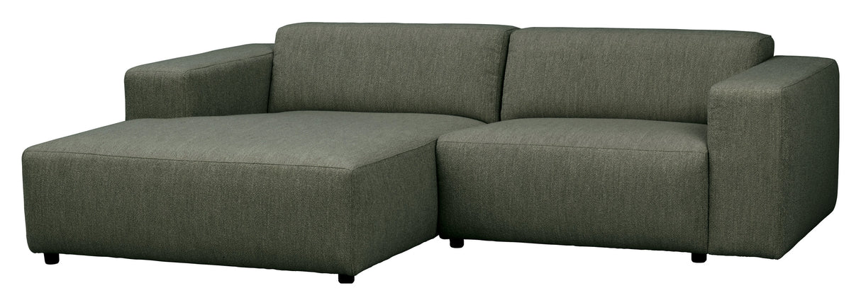 Willard, 3-seater chaise longue left - dark green