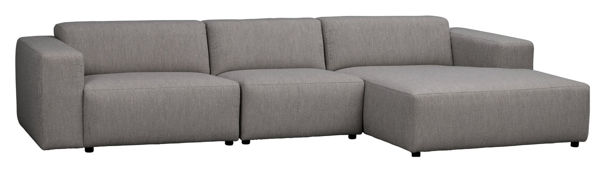 Willard, 4-seater chaise longue right - gray