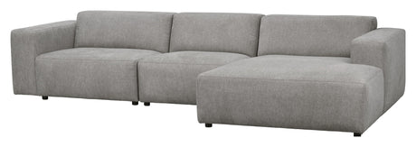 Willard, 4-seater chaise longue right - gray/beige