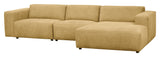 Willard, 4-seater chaise longue right - yellow