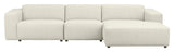 Willard, 4-seater chaise longue right - white