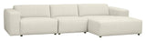 Willard, 4-seater chaise longue right - white