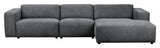 Willard, 4-seater chaise longue right - dark gray