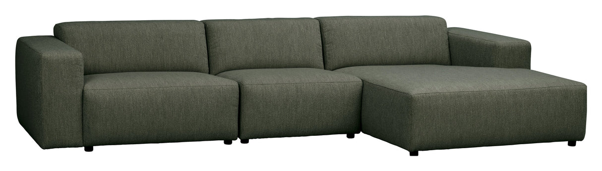 Willard, 4-seater chaise longue right - dark green