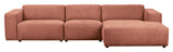 Willard, 4-seater chaise longue right - red