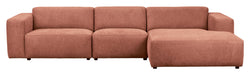 Willard, 4-seater chaise longue right - red