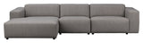 Willard, 4-seater chaise longue left - gray