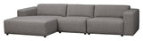 Willard, 4-seater chaise longue left - gray