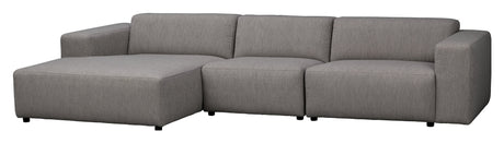 Willard, 4-seater chaise longue left - gray