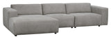 Willard, 4-seater chaise longue left - gray/beige