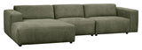 Willard, 4-seater chaise longue left - green