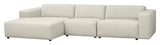 Willard, 4-seater chaise longue left - white