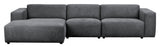 Willard, 4-seater chaise longue left - dark gray