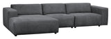 Willard, 4-seater chaise longue left - dark gray