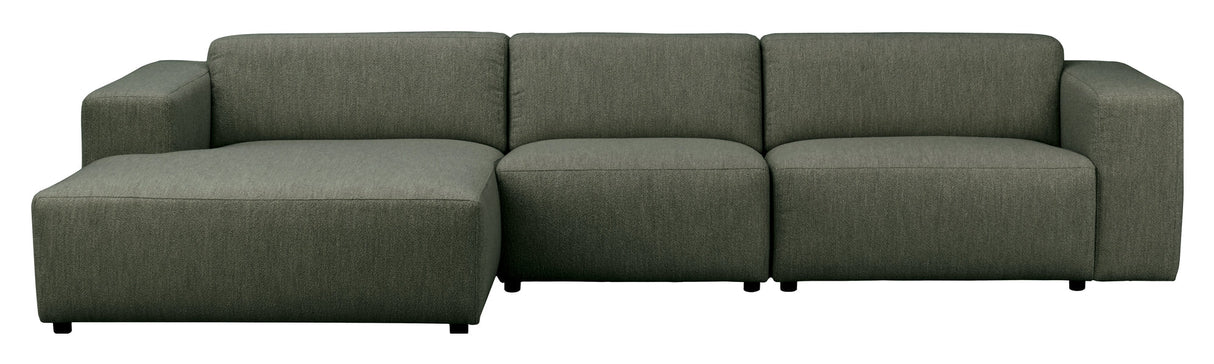 Willard, 4-seater chaise longue left - dark green