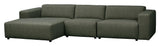 Willard, 4-seater chaise longue left - dark green