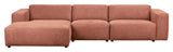 Willard, 4-seater chaise longue left - red