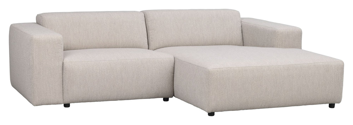 Willard Sofa 3-seater w. chaise longue, Right, Light beige fabric