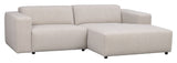 Willard Sofa 3-seater w. chaise longue, Right, Light beige fabric