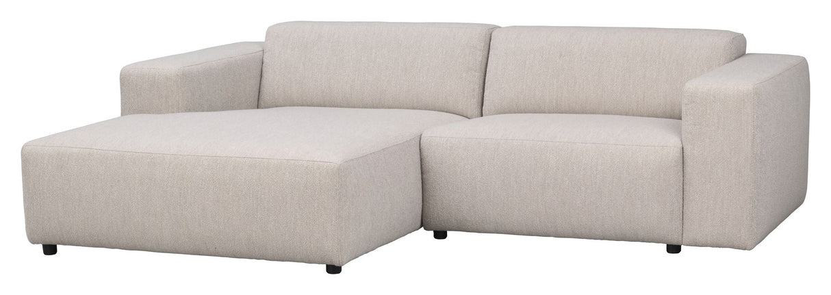 Willard Sofa 3-seater w. chaise longue, Left, Light beige fabric