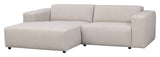 Willard Sofa 3-seater w. chaise longue, Left, Light beige fabric