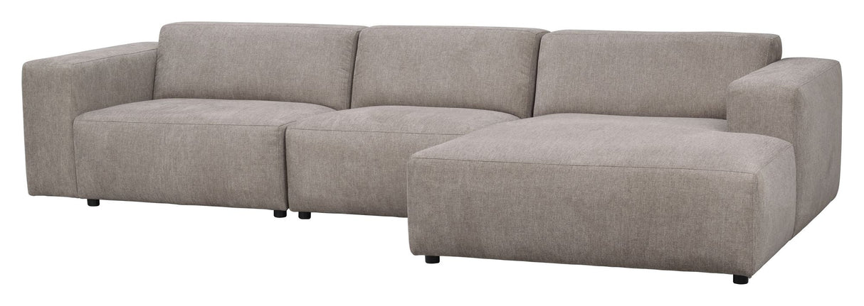 Willard Sofa 4-seater w. chaise longue, Right, Beige fabric