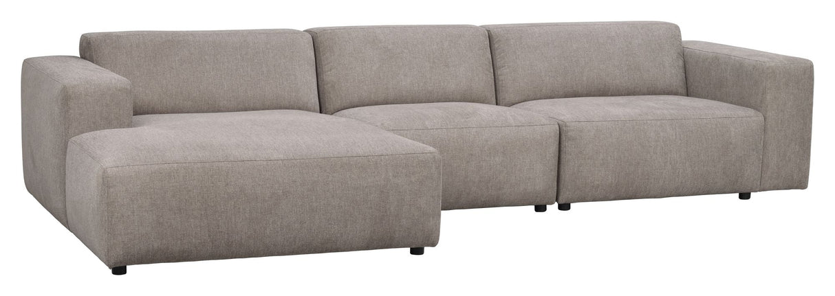 Willard Sofa 4-seater w. chaise longue, Left, Beige fabric