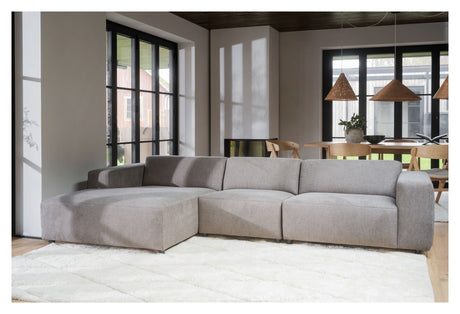 Willard Sofa 4-seater w. chaise longue, Left, Beige fabric