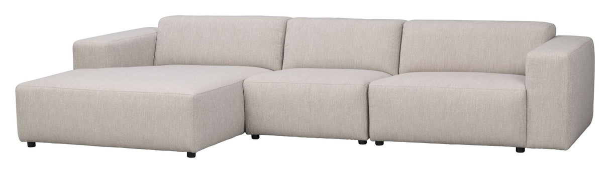 Willard Sofa 4-seater w. chaise longue, Left, Light beige fabric