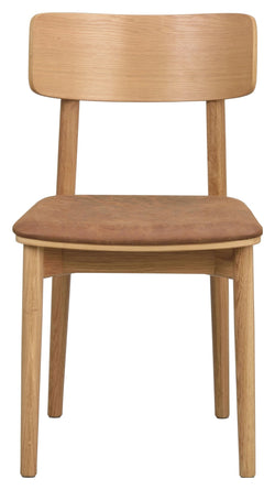 Wolcott, dining chair - oak/leather