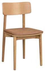 Wolcott, dining chair - oak/leather