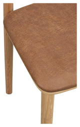 Wolcott, dining chair - oak/leather