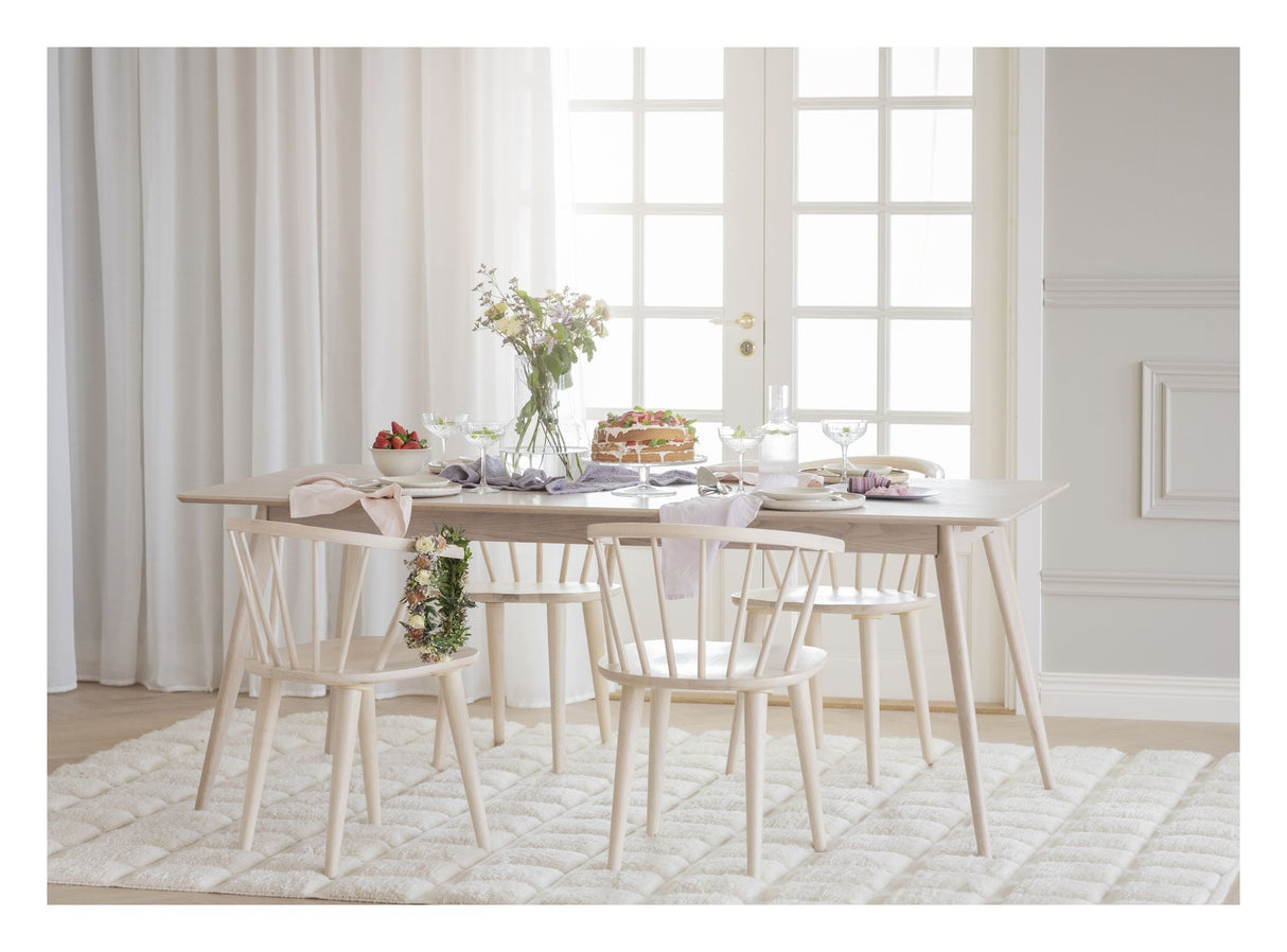 Yumi Dining table, White pigmented oak veneer, 190x90