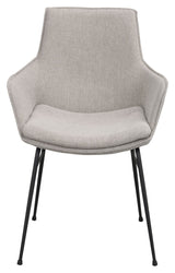 Lowell Dining chair with armrests, Gray fabric