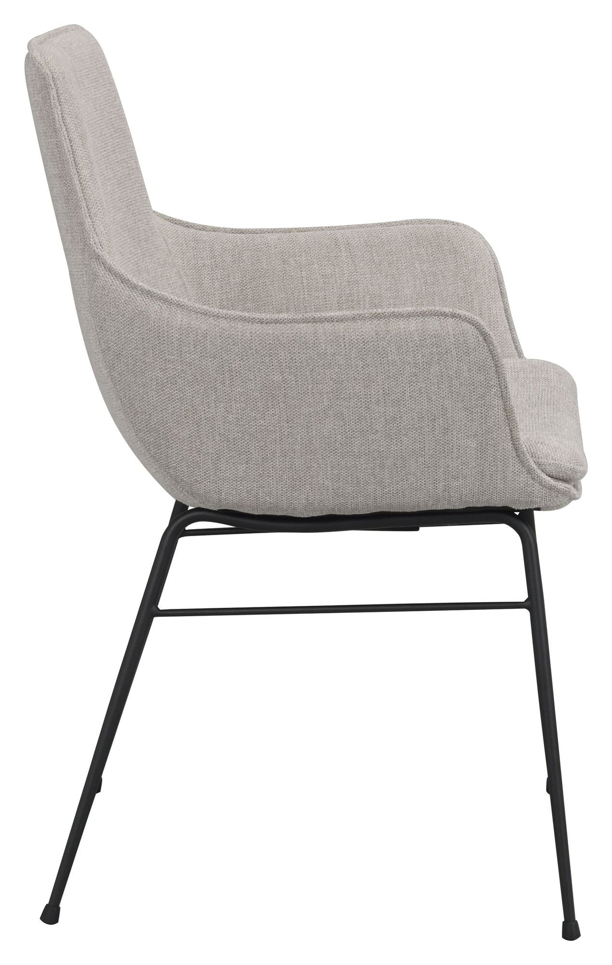 Lowell Dining chair with armrests, Gray fabric