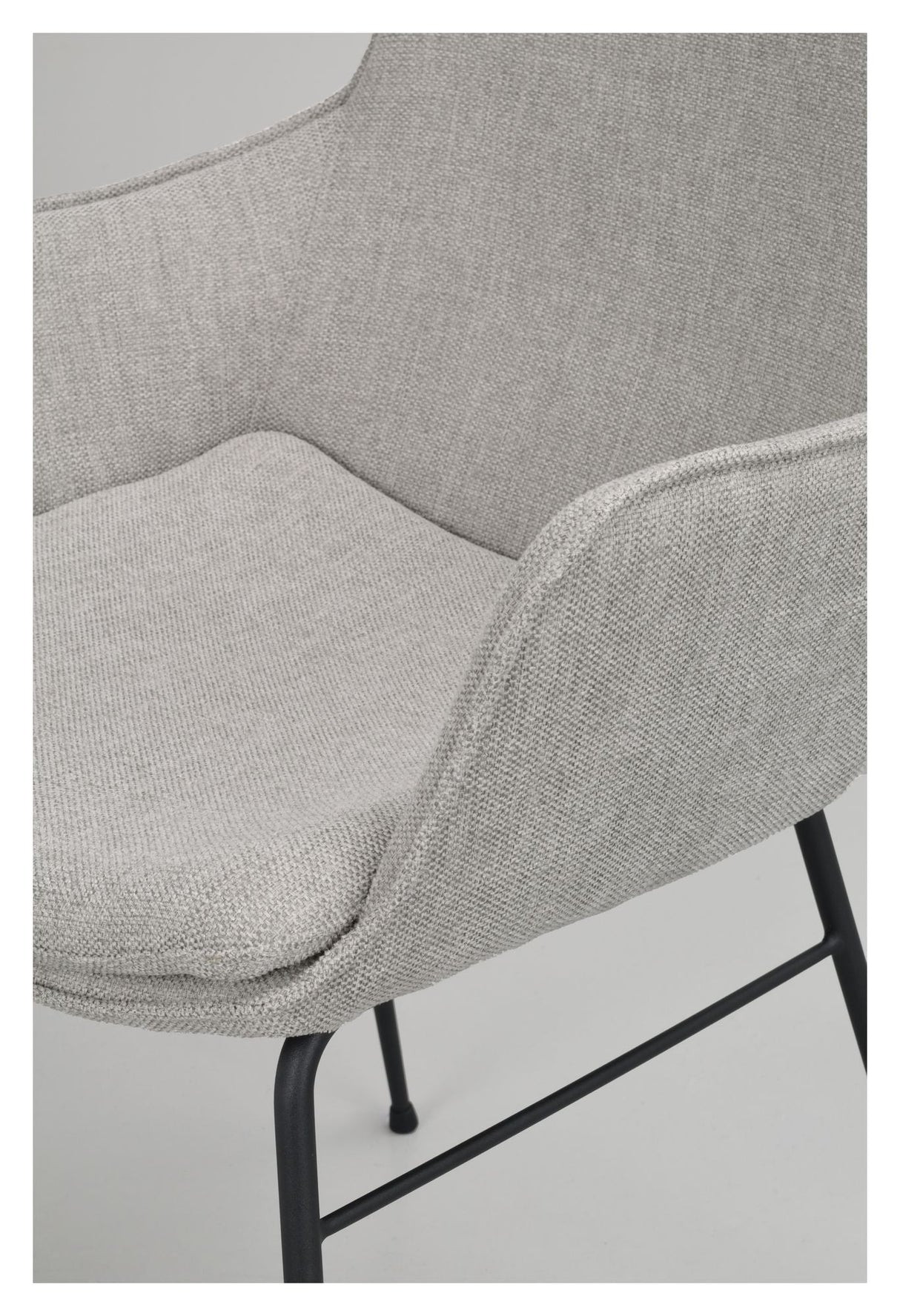 Lowell Dining chair with armrests, Gray fabric