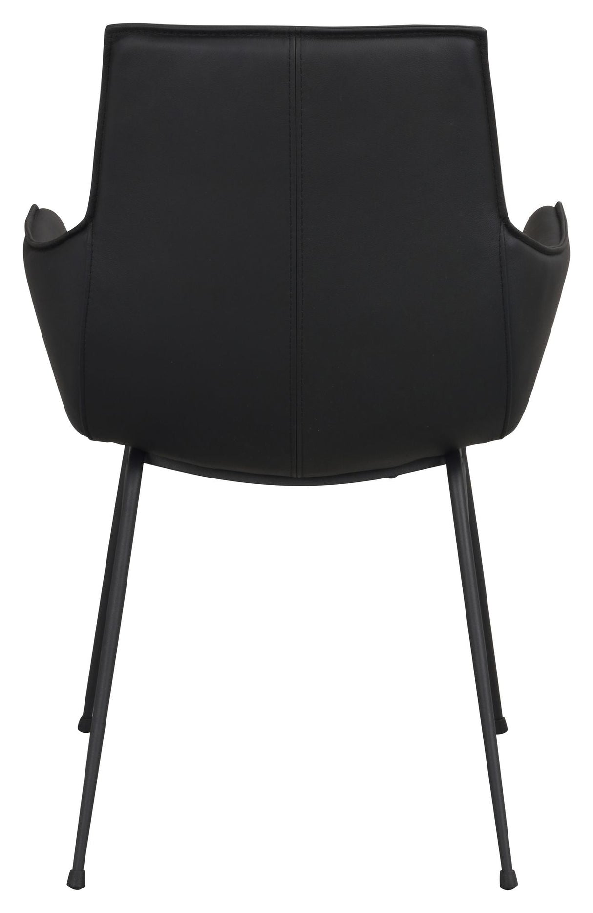 Lowell Dining chair with armrests, Black leather