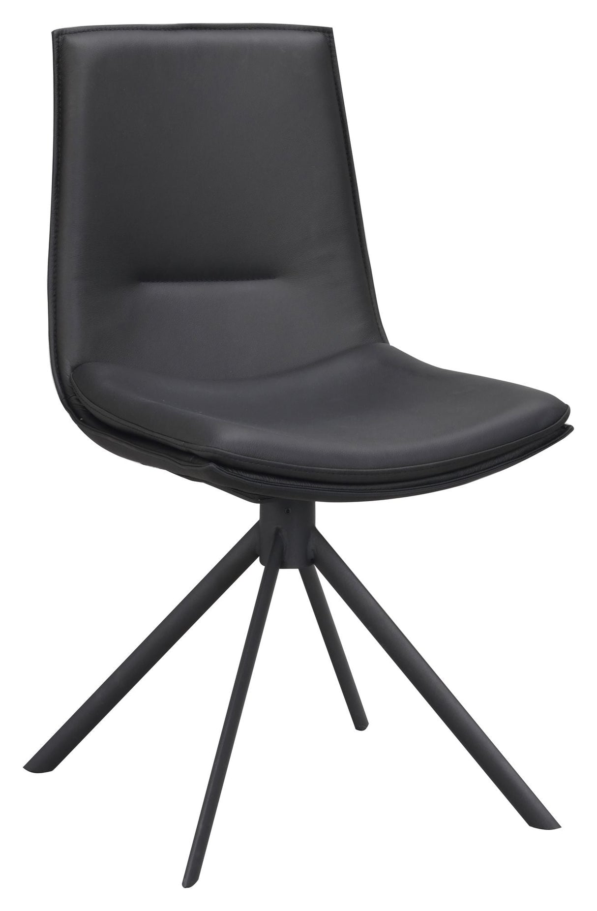 Lowell Dining chair with swivel function, Black leather