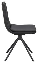 Lowell Dining chair with swivel function, Black leather