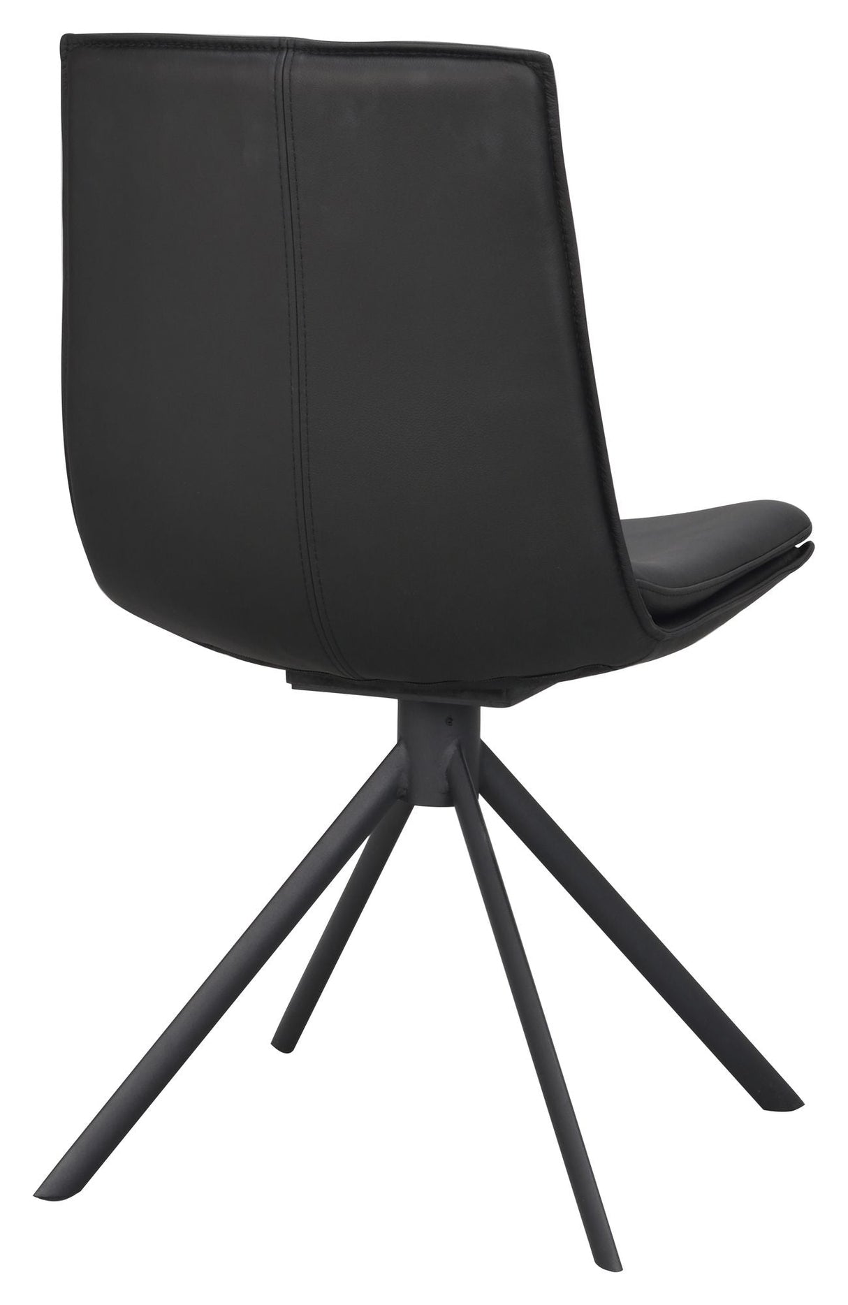 Lowell Dining chair with swivel function, Black leather