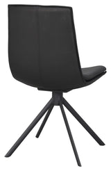 Lowell Dining chair with swivel function, Black leather