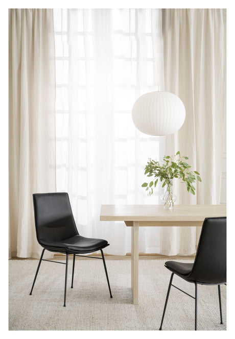 Lowell Dining chair, Black leather