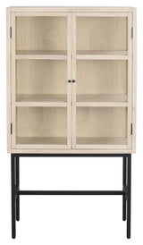 Marshalle Wine Cabinet, White Washed Wood