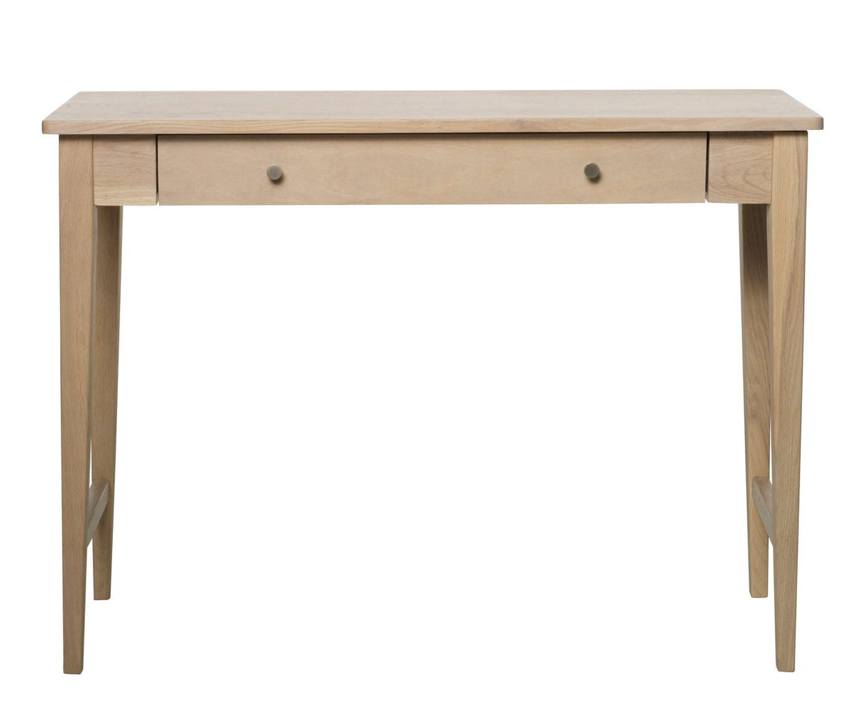 Methro Console table, drawer, - white-washed matt-lacquered oak