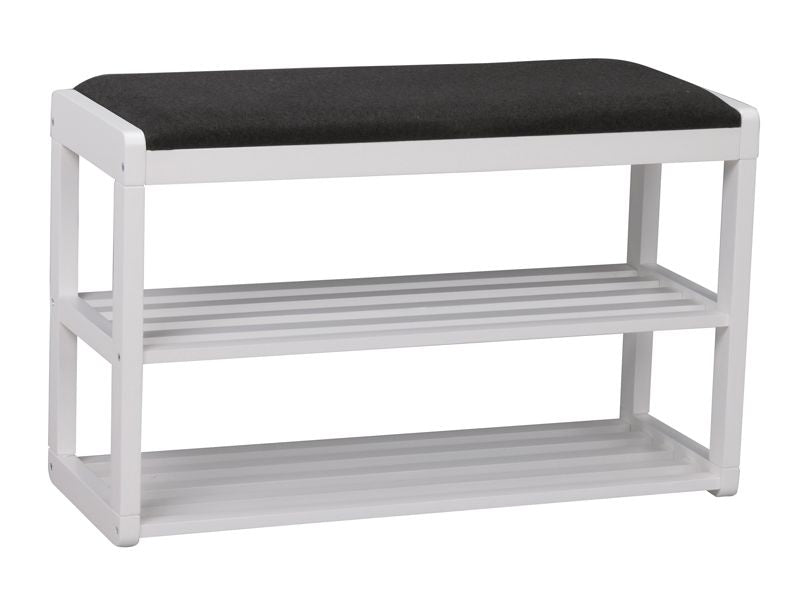 Methro Shoe Bench, Seat Cushion, White