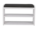 Methro Shoe Bench, Seat Cushion, White