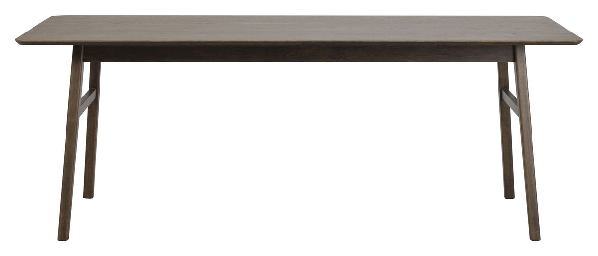 Nagano Dining table, 95x205, Brown lacquered oak veneer